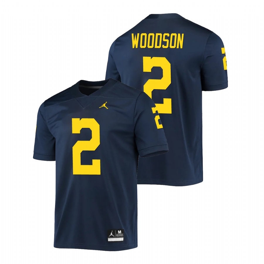 Michigan Wolverines Men's NCAA Charles Woodson #2 Navy Game College Football Jersey UID5849LD